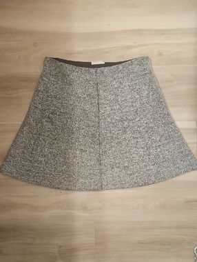 LOFT Gray Tweed A-Line Mini Skirt